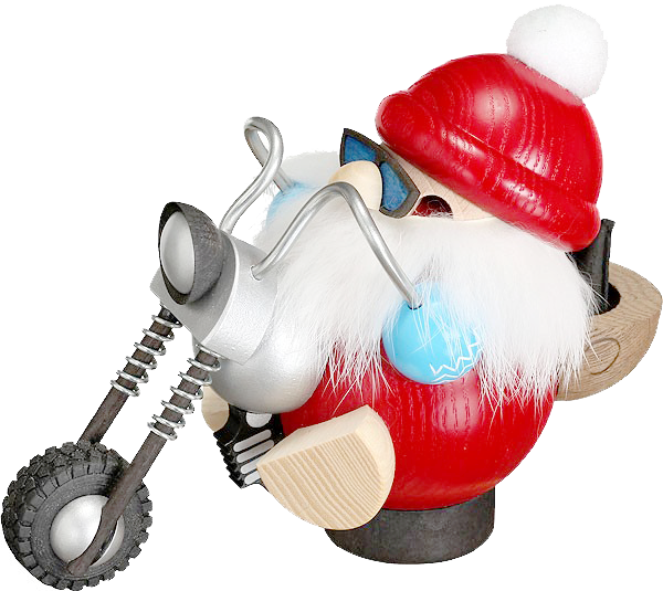 Kugelräuchermännchen Weihnachtsmann Biker