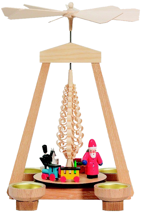 Teelichtpyramide Weihnachtsmann Werkstatt Seiffener Hof